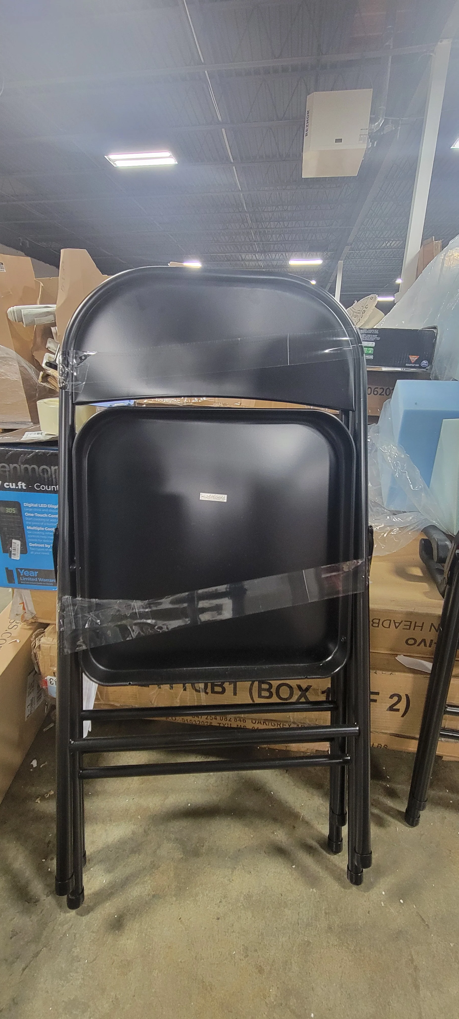 Metal Folding Chair Black - Set of 2 - Image 5