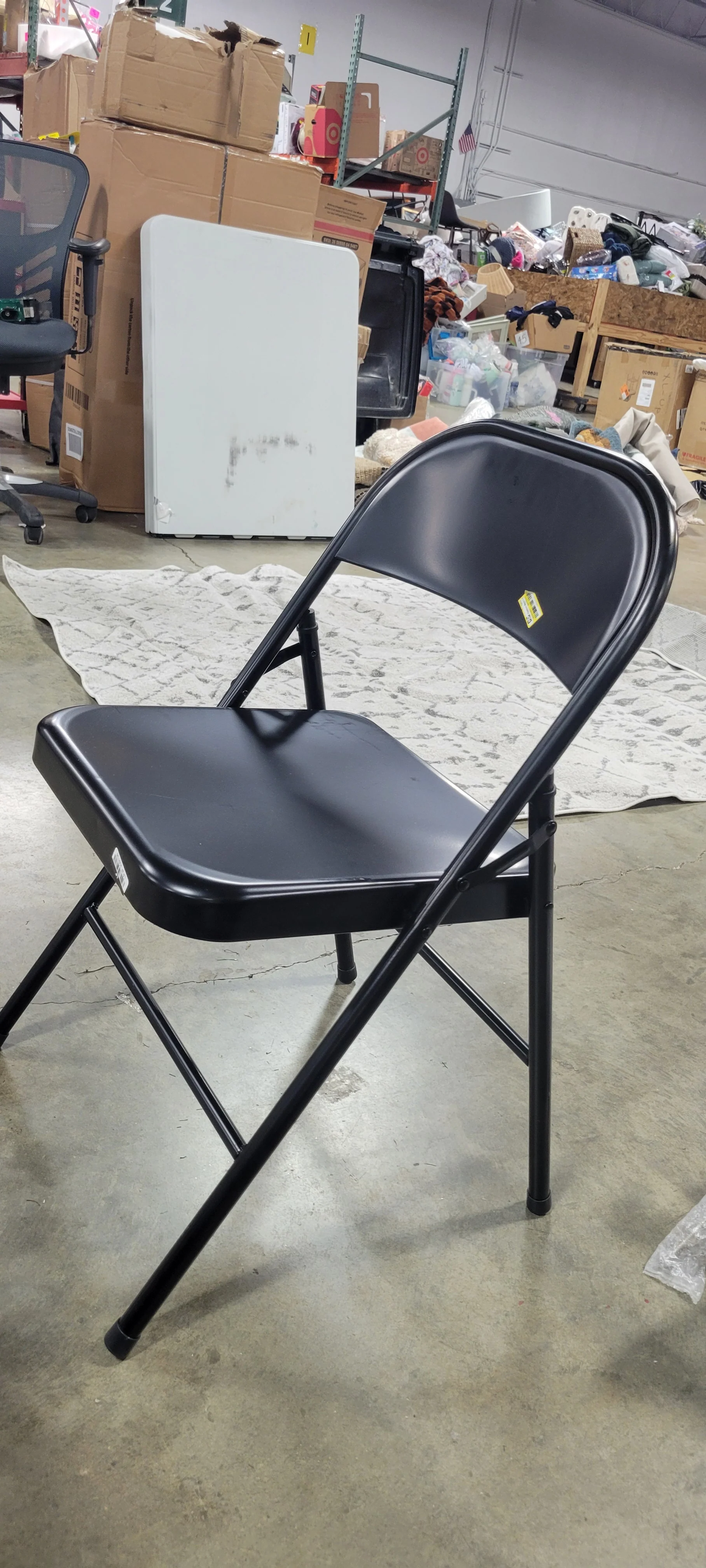 Metal Folding Chair Black Set of 2 - Image 5