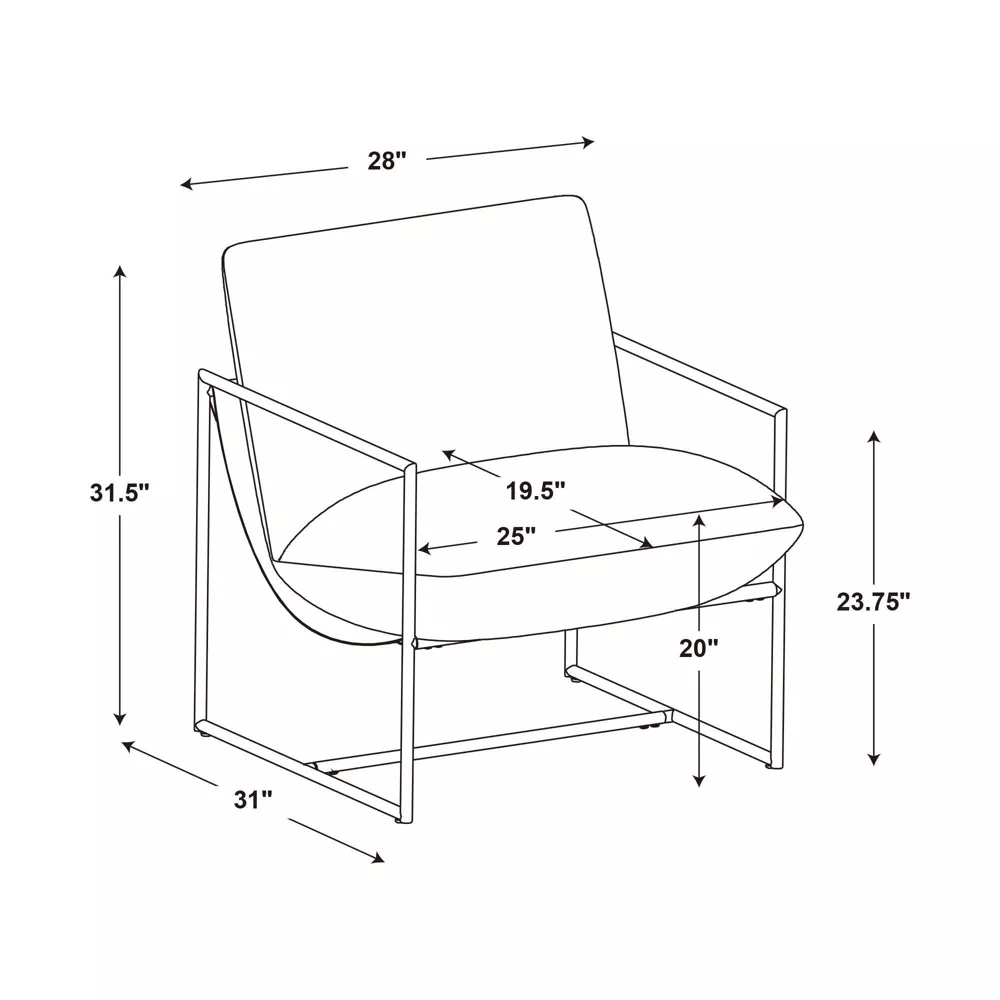 Metal Framed Sling Chair - Image 4