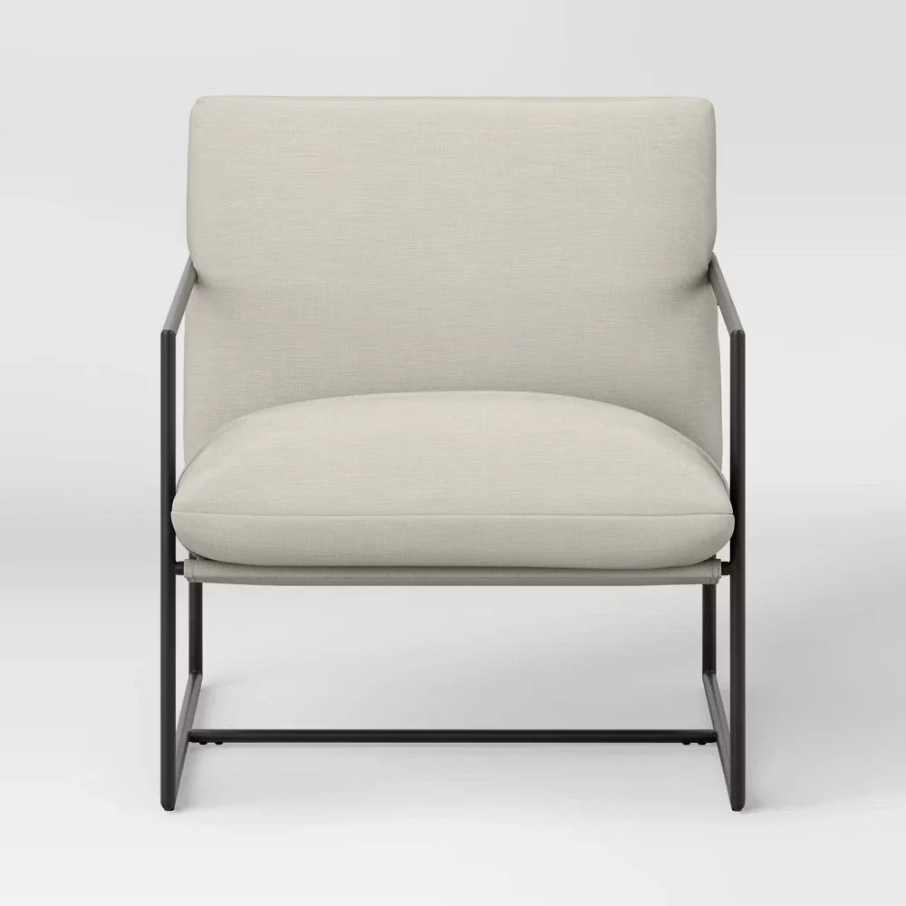 Metal Framed Sling Dorm Chair Off White