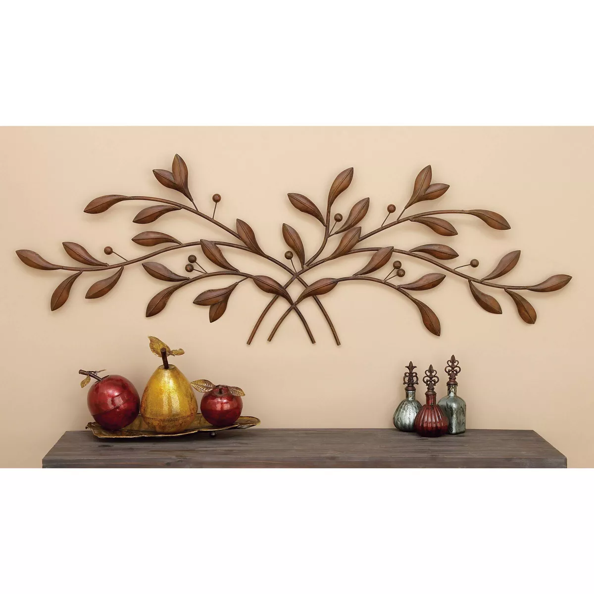 Metal Leaf Wall Decor Brown - Iron Artwork, Nature Inspired, Traditional Style - Image 2