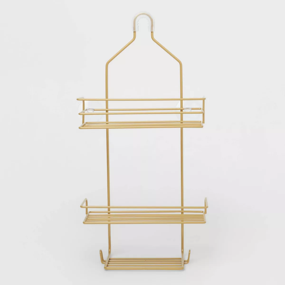 Metal Over The Shower Storage Brass - Bathroom Organizer, Gold Tone - Image 3
