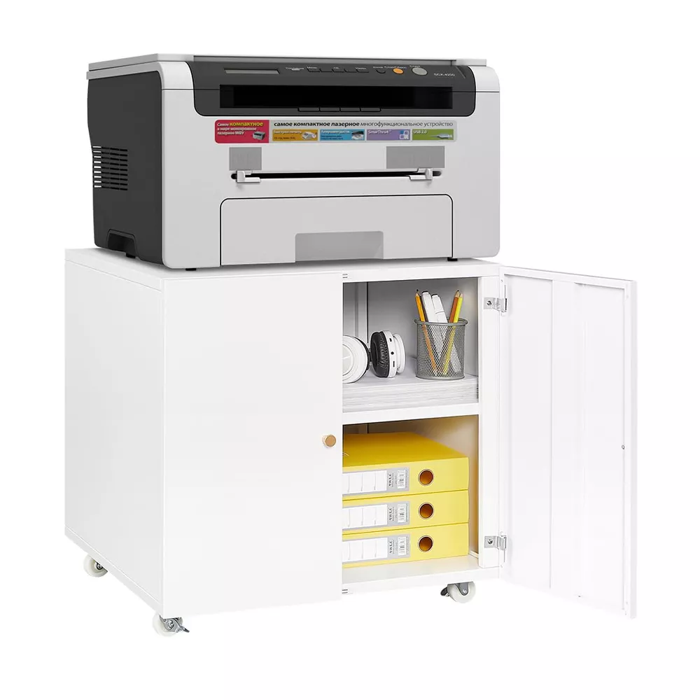 Metal Printer Stand with Storage, Mobile Printer Cabinet, Table - Image 2