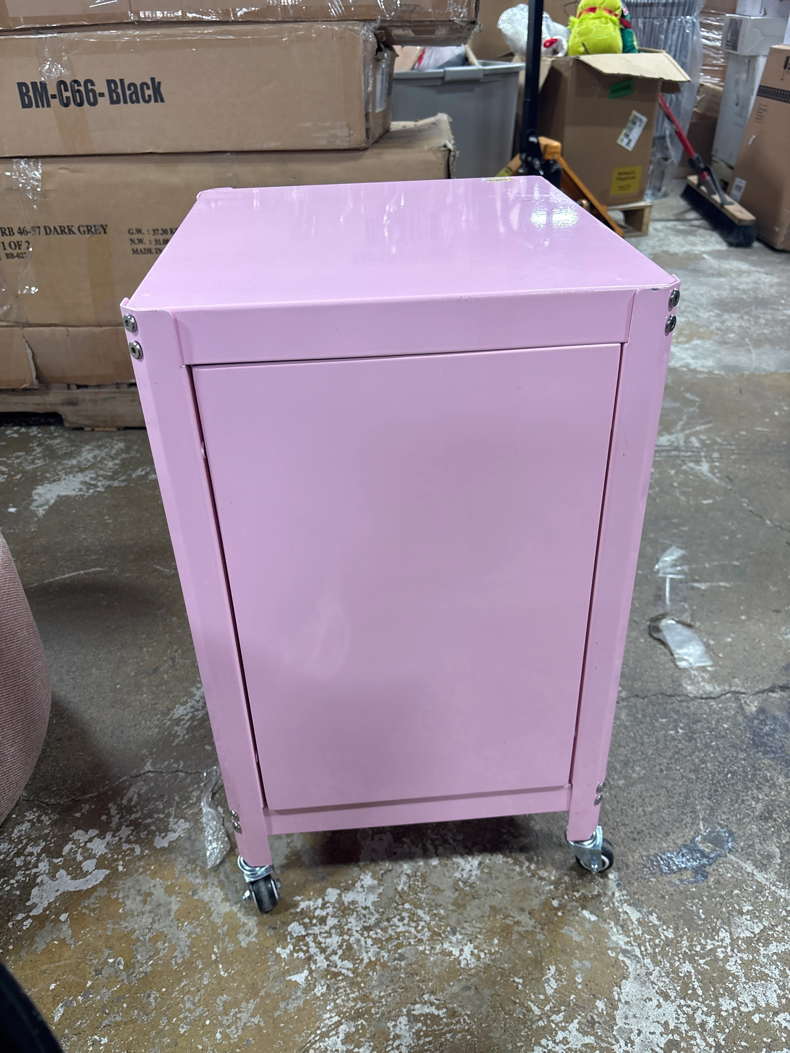 Metal Rolling Locker Storage Cabinet with Lock - Pink SHOWROOM ITEM - Image 8