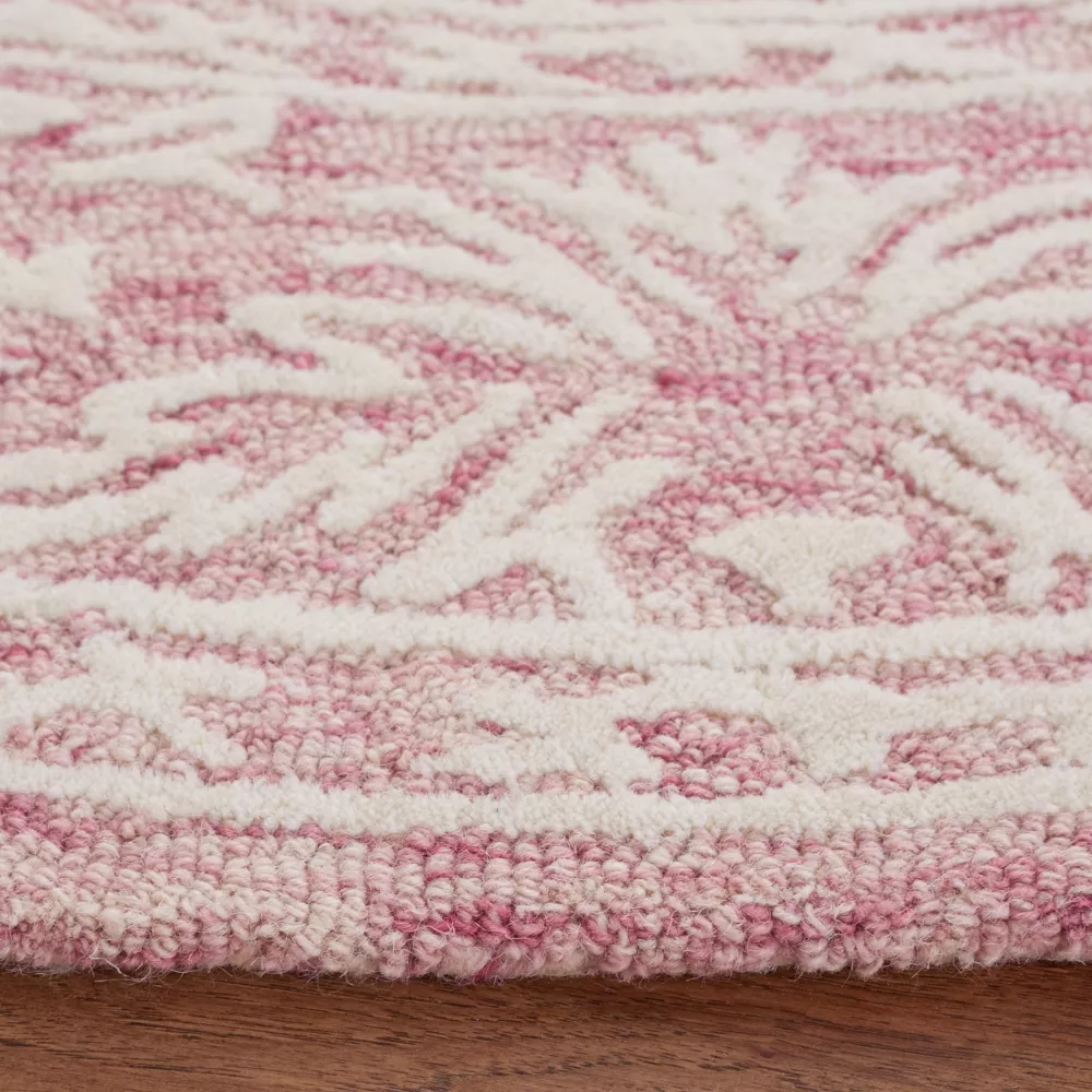 Metro Hand Tufted Indoor Area Rug - Pink/Ivory - 6' Round - Image 2