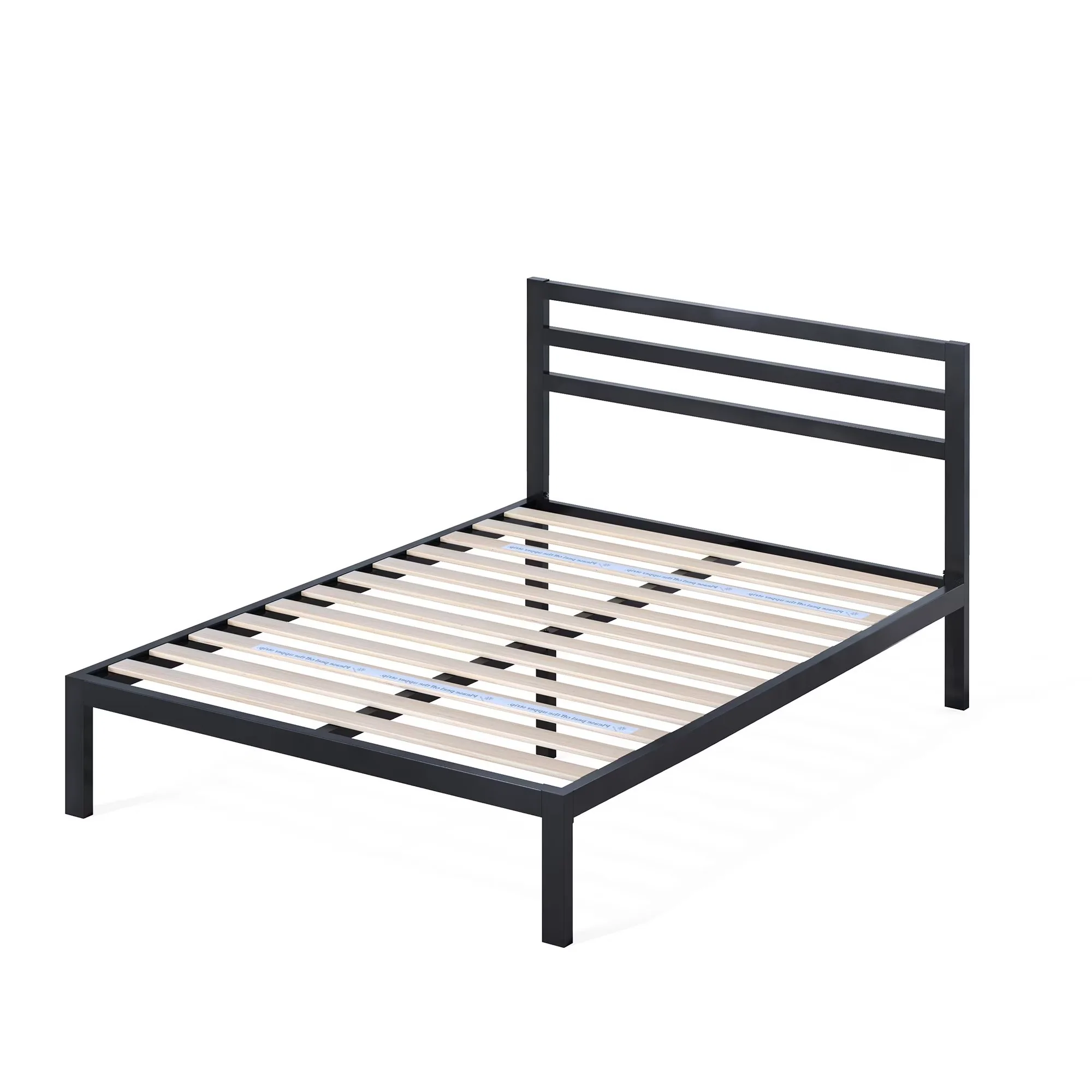 Mia Metal Platform Bed Frame with Headboard, Full