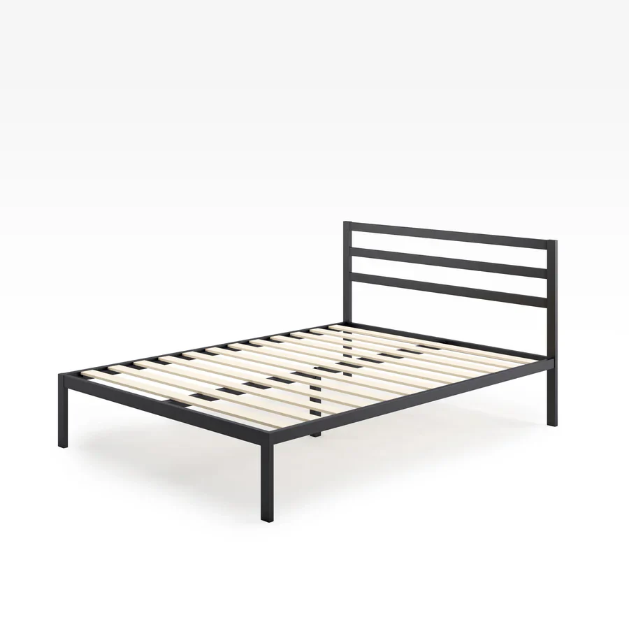 Mia Metal Platform Bed Frame with Headboard King - Image 3
