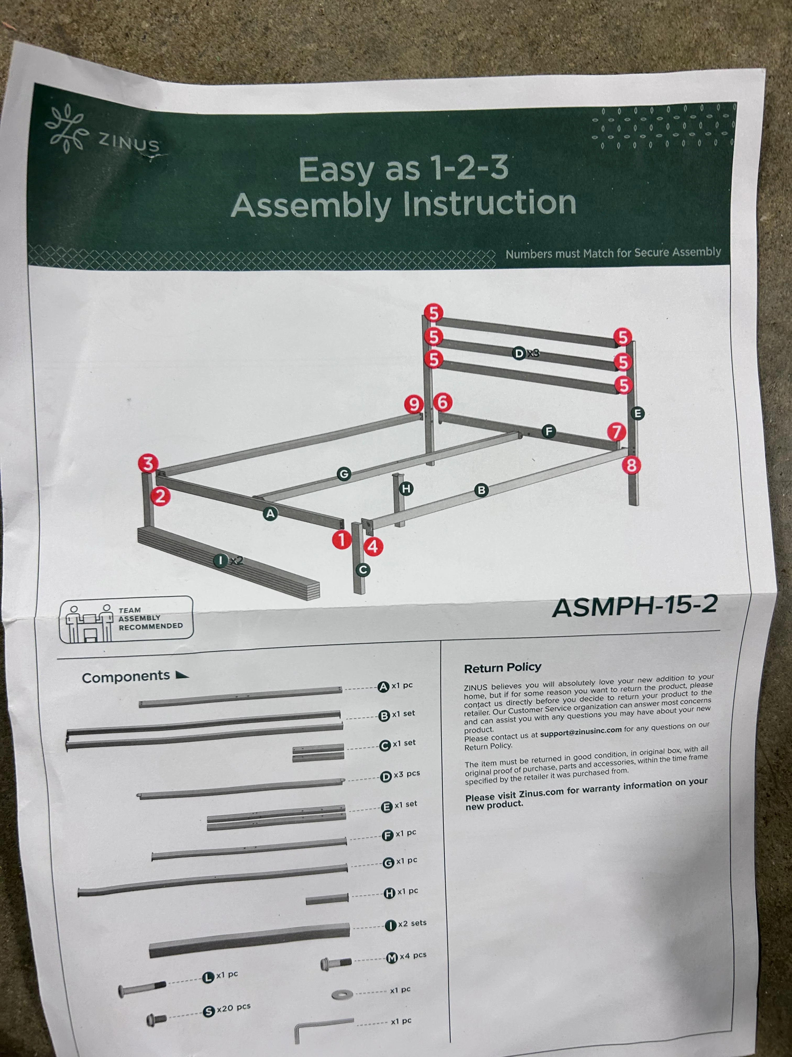 Mia Metal Platform Bed Frame with Headboard King - Image 7