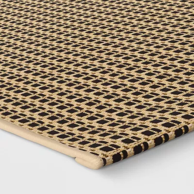 Micro Grid Rectangular Woven Indoor Outdoor Area Rug - 6'7"x9' - Image 3