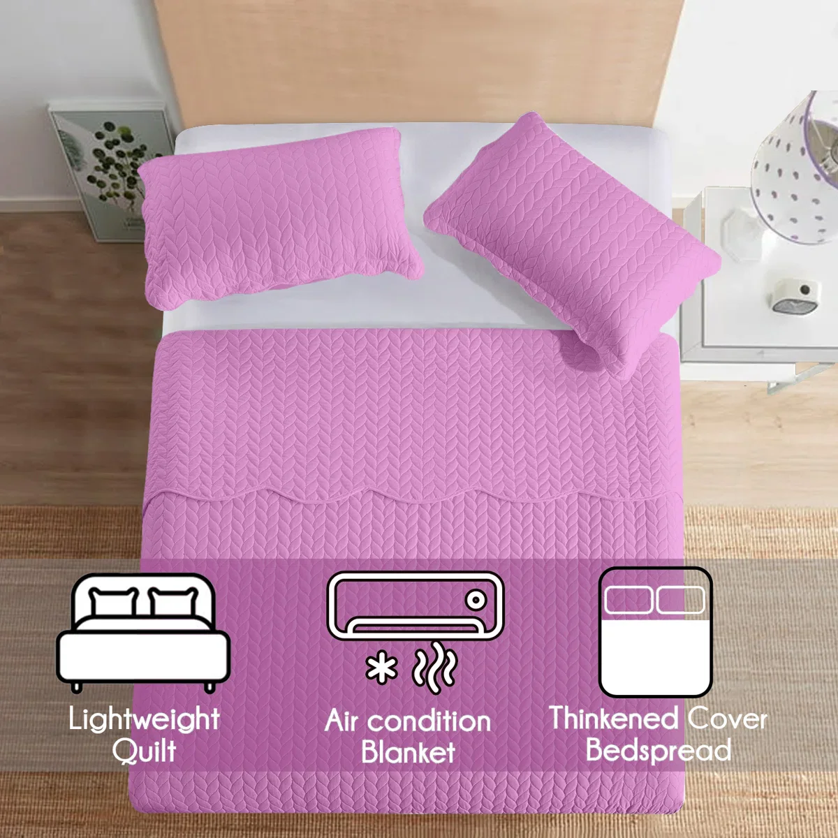 Microfiber Embossed Bedspread Set - King - Image 4