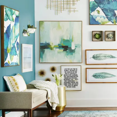 Mid-Century Metal Wall Décor Gold - Abstract Art, Horizontal/Vertical Display, No Battery Required - Image 3
