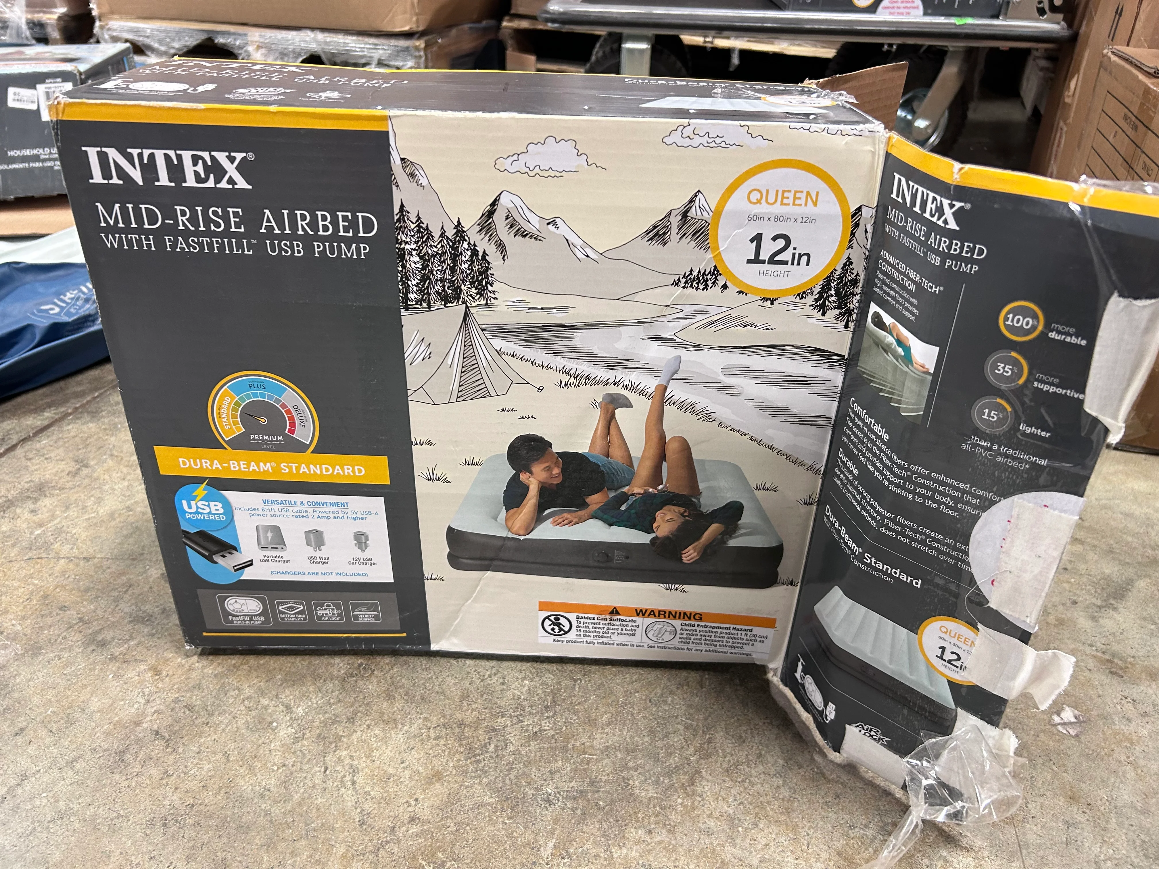 Mid Rise Air Mattress with Internal USB Pump - Queen - Image 7