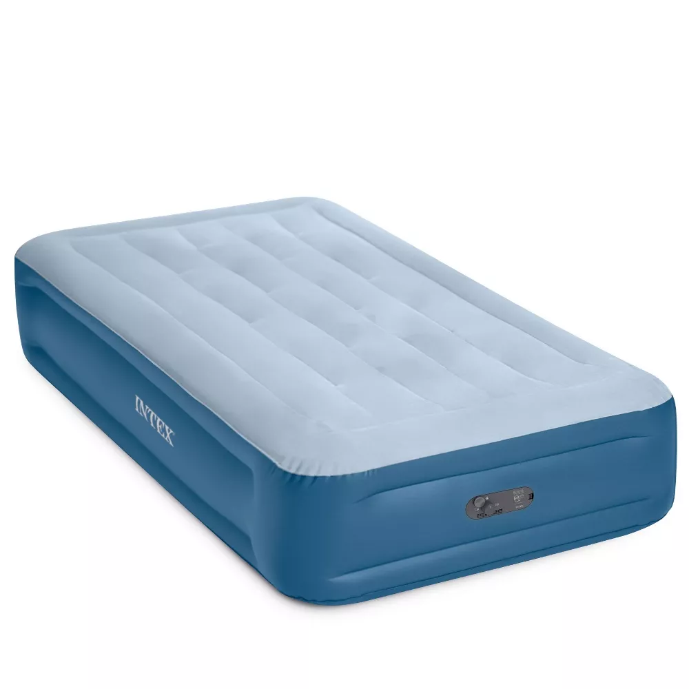 Mid Rise Hexbeam Electric Pump Twin Air Mattress - Dark Blue