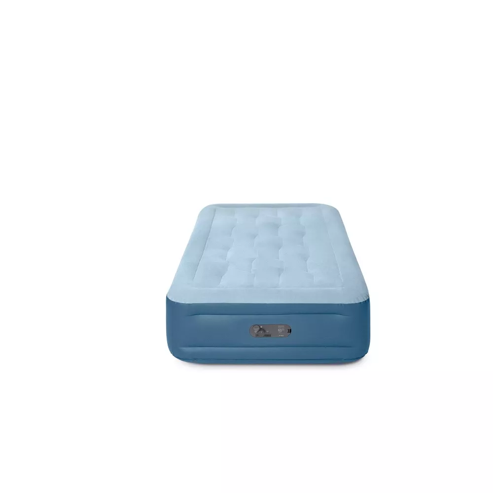 Mid Rise Hexbeam Electric Pump Twin Air Mattress - Dark Blue - Image 2