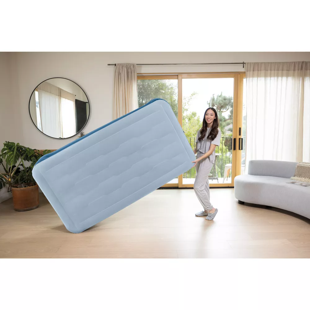 Mid Rise Hexbeam Electric Pump Twin Air Mattress - Dark Blue - Image 3