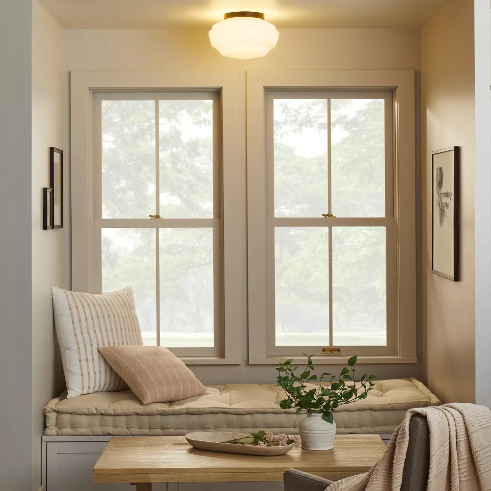 Milk Glass Flush Mount Celling Light - Image 5