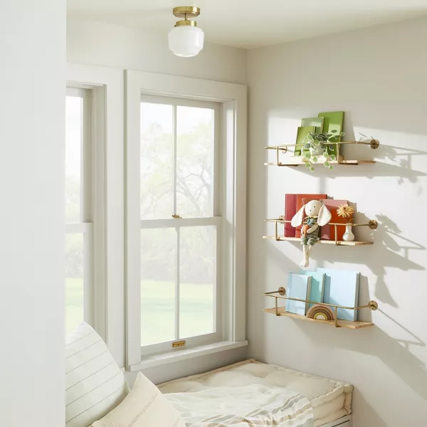 Milk Glass Semi-Flush Mount Ceiling Light - Image 4