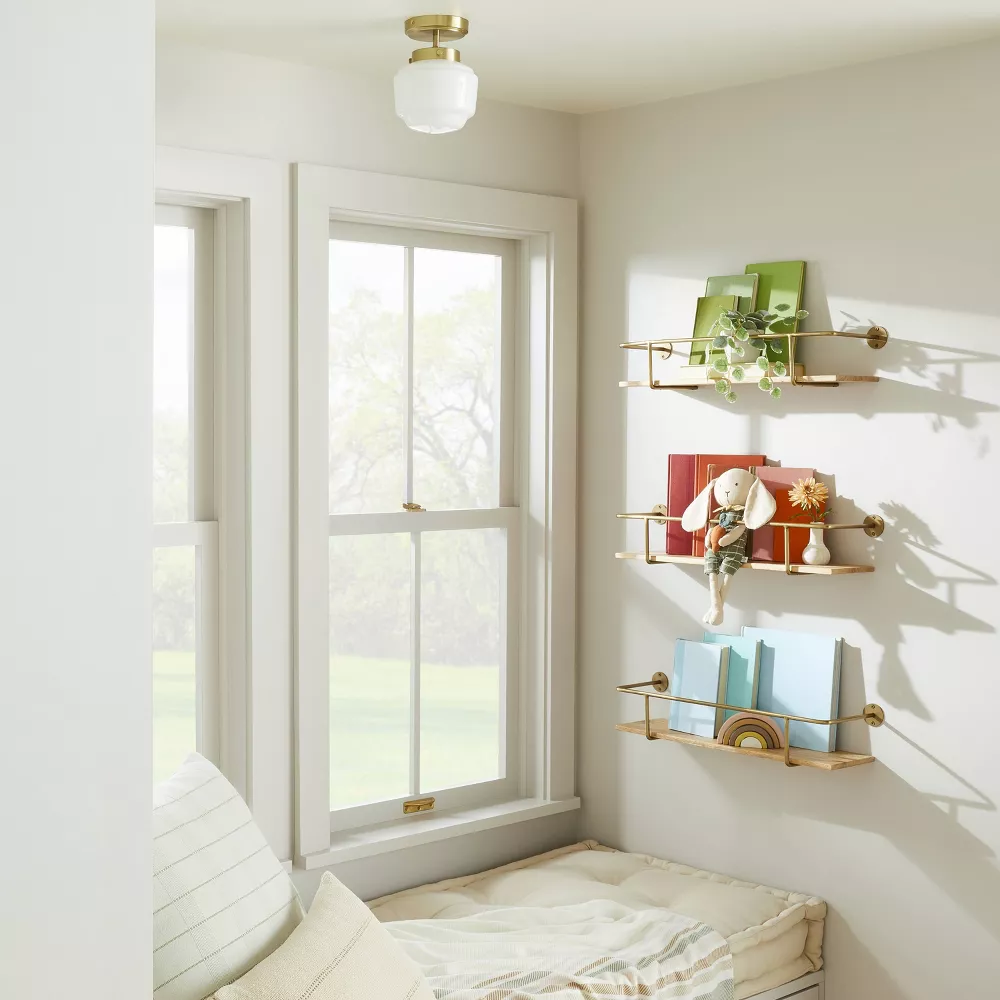 Milk Glass Semi-Flush Mount Ceiling Light - Image 2