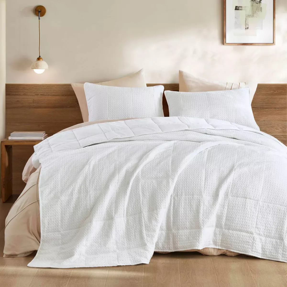 Mina Waffle Weave Textured Quilt Set - King/Cal King - Image 2