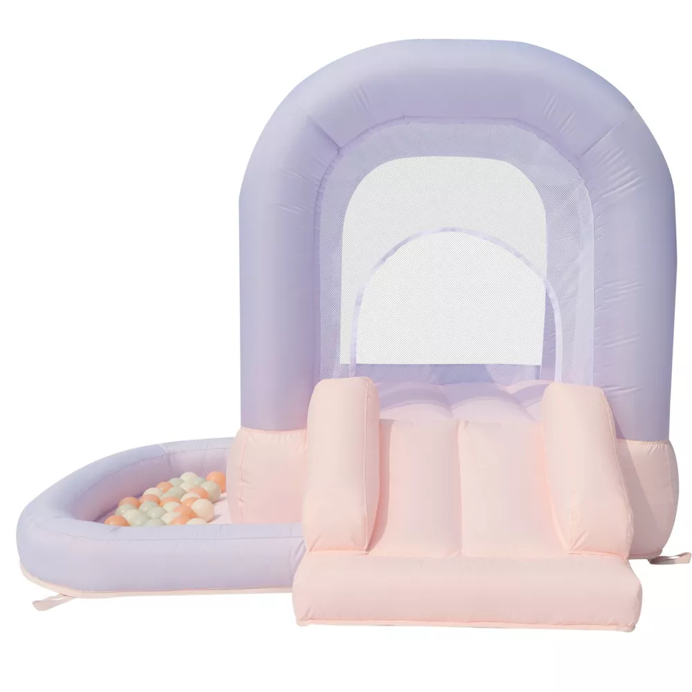 Mini Inflatable Bounce House with Ball Pit - Cotton Candy
