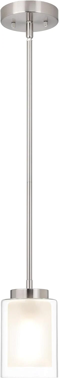 Mini Pendant Light with Dual Glass in Brushed Nickel - Image 2