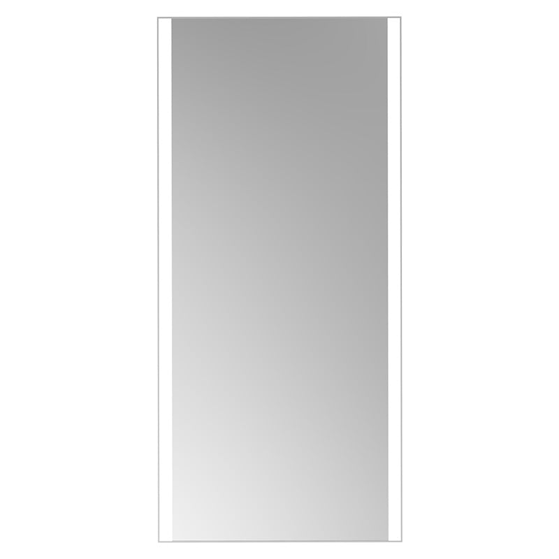 Dressing mirror with forward-facing LED lighting on left and right