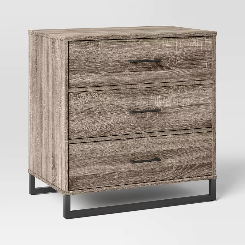 Mixed Material 3 Drawer Dresser