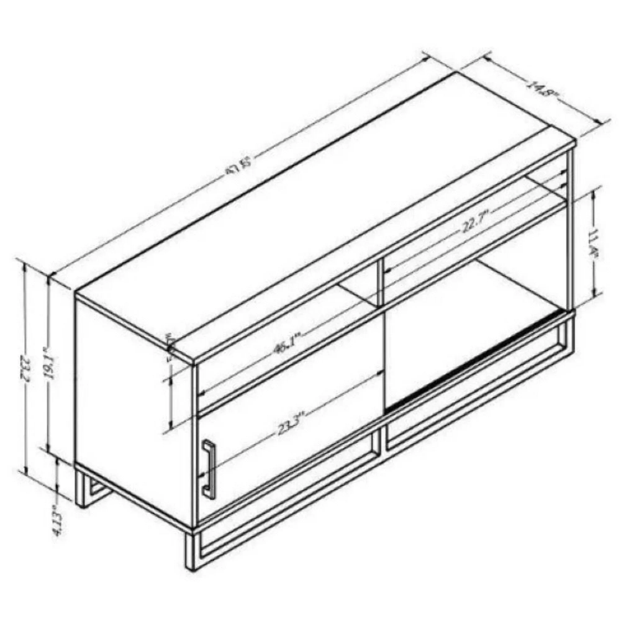 Mixed Material TV Stand - Gray - Image 4