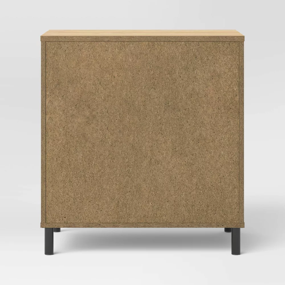 Mixed Material Wood and Metal 3 Drawer Dresser Natural Wood - Image 4