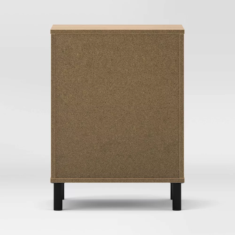 Mixed Materials Wood and Metal Nightstand Natural Wood - Image 4