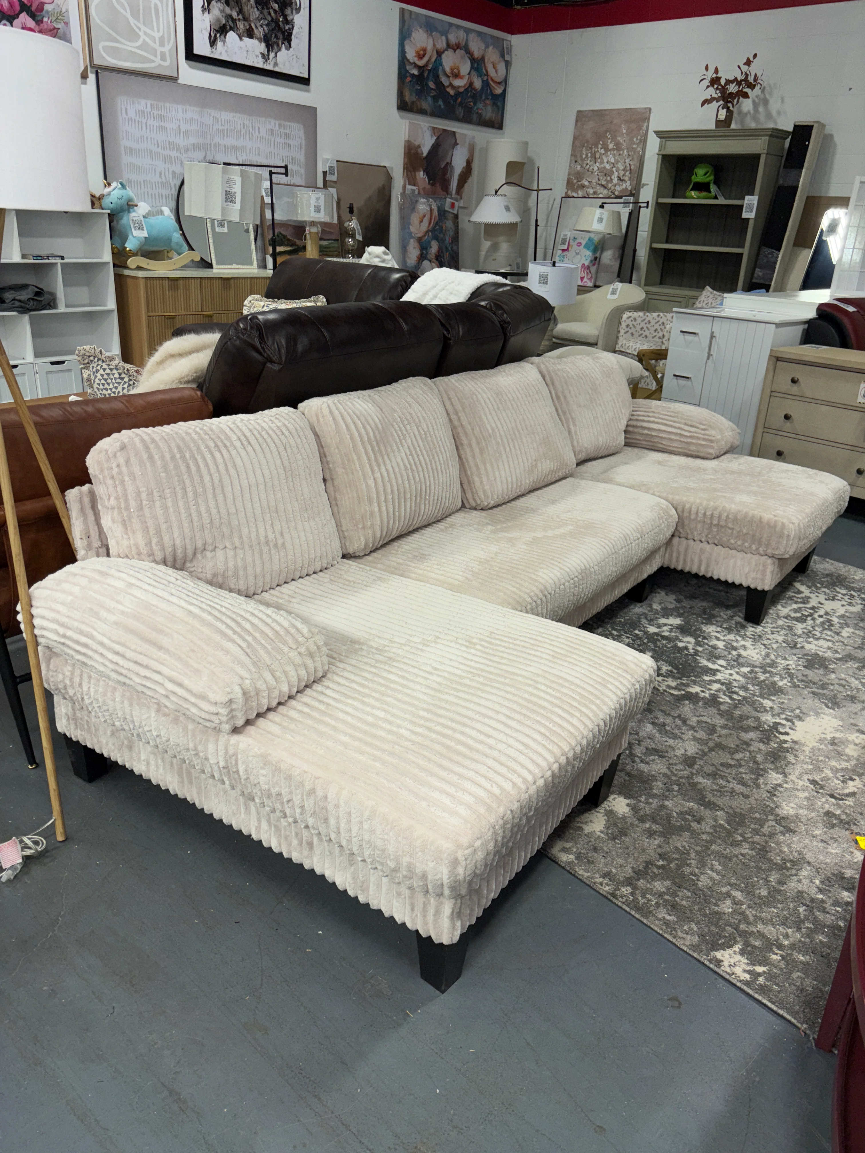 Mocamel 114'' U-Shaped Sectional Sofa with Double Chaise SHOWROOM ITEM - Image 3