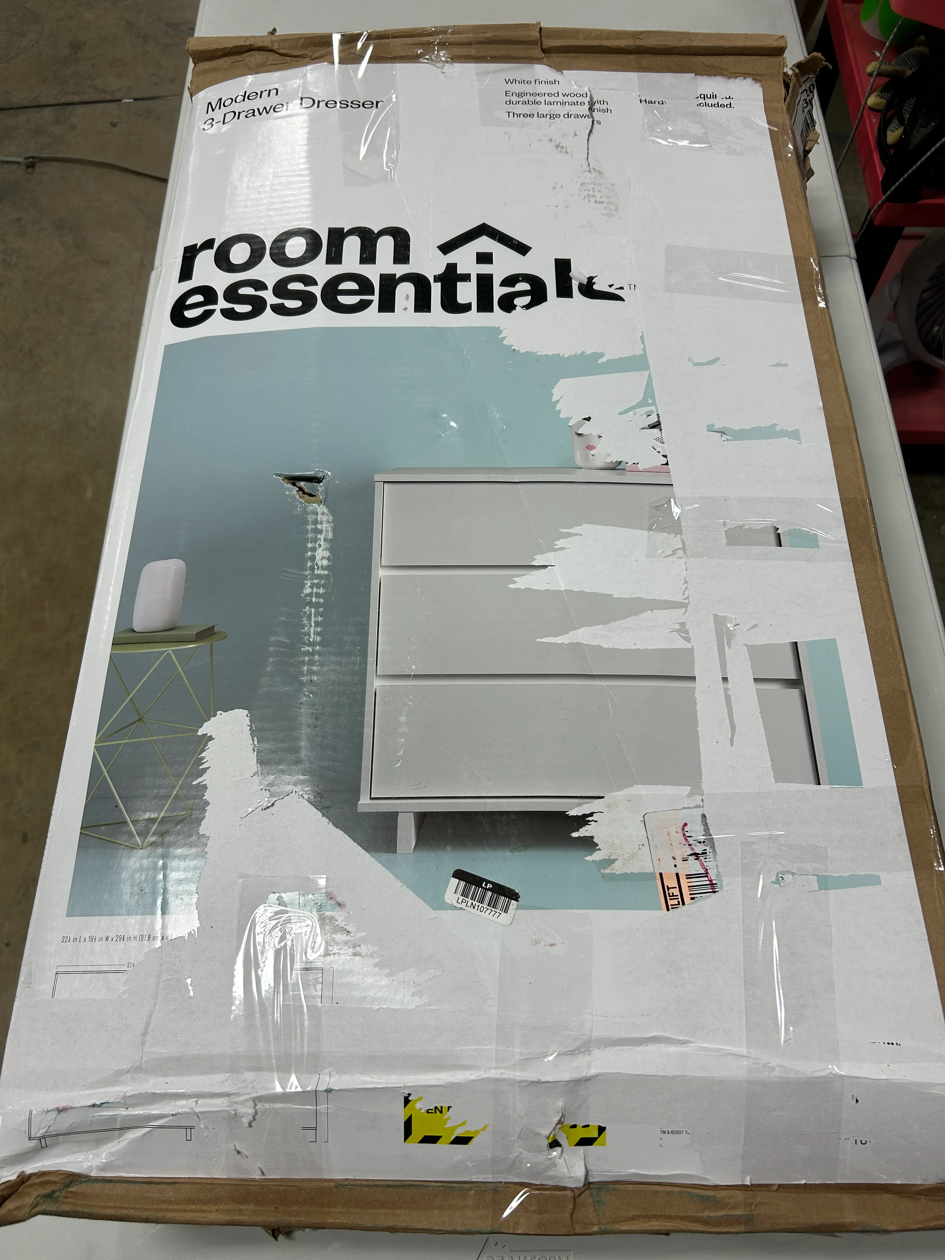 Modern 3 Drawer Dresser White - Image 8
