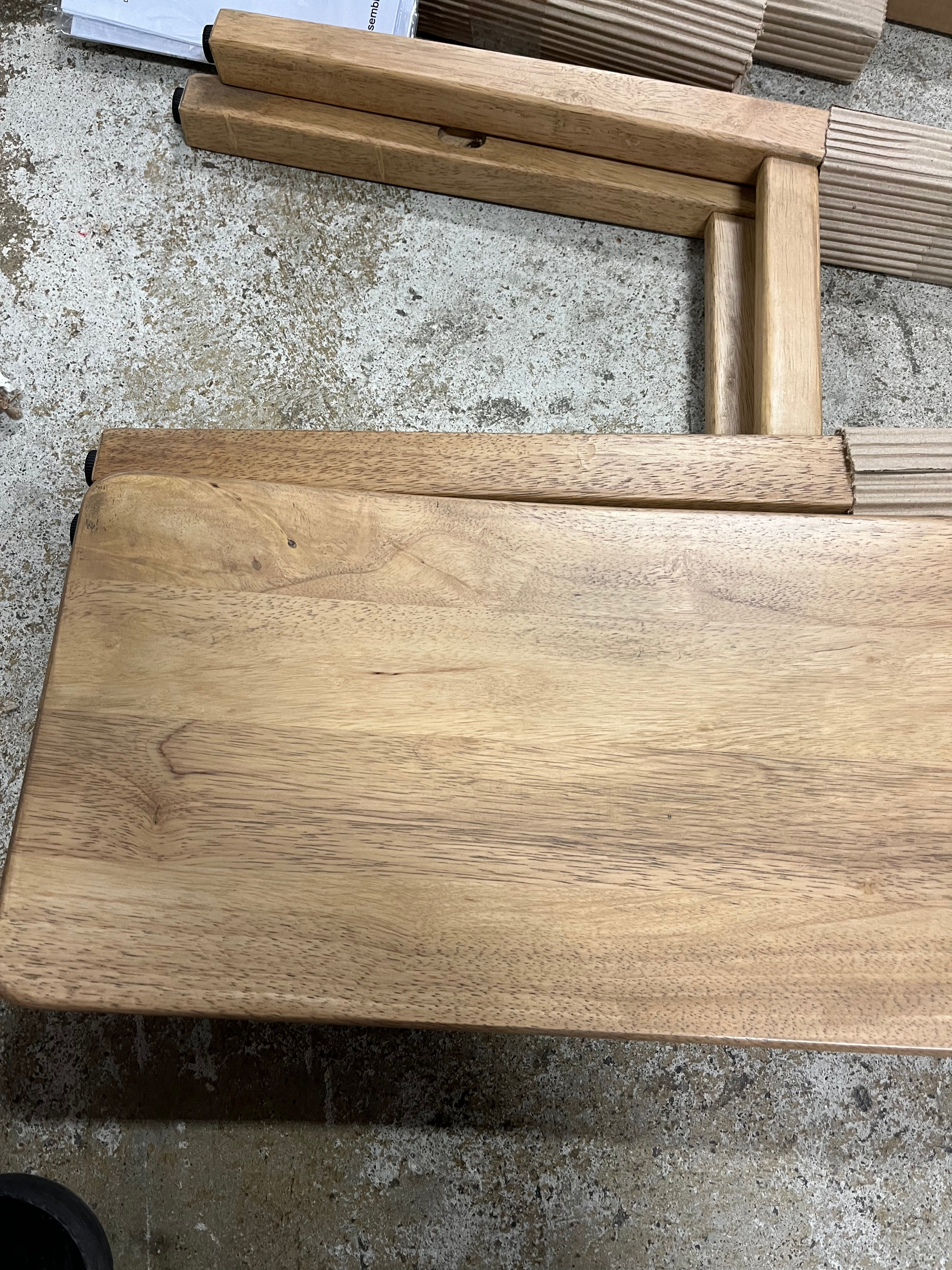 Modern All Wood Counter Height Barstool with Footrest Natural, - Image 4
