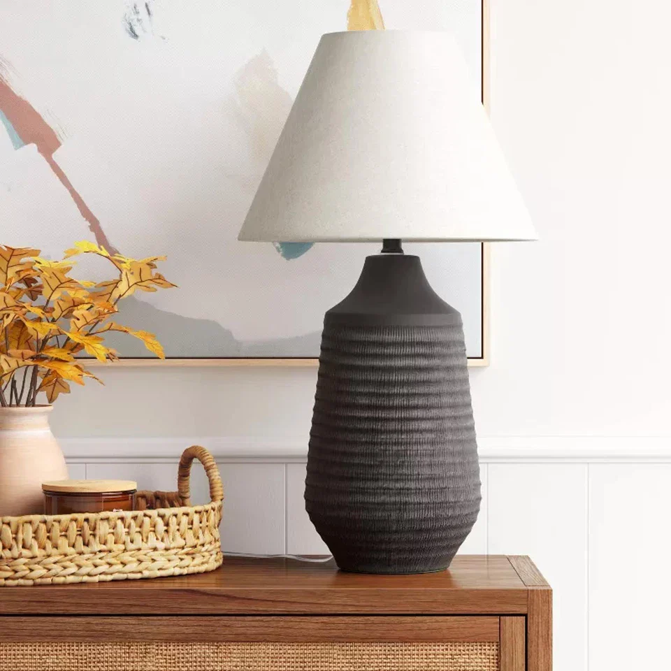Modern Black Ceramic Table Lamp Base - Image 3