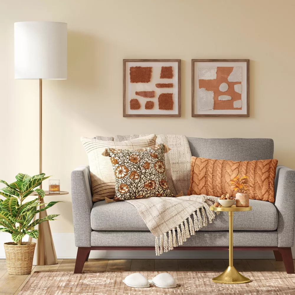 Modern Floor Lamp with Table Brass - Image 4