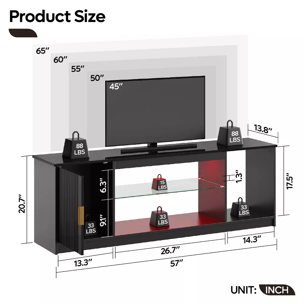 Modern Media Console with Adjustable shelf - Image 5