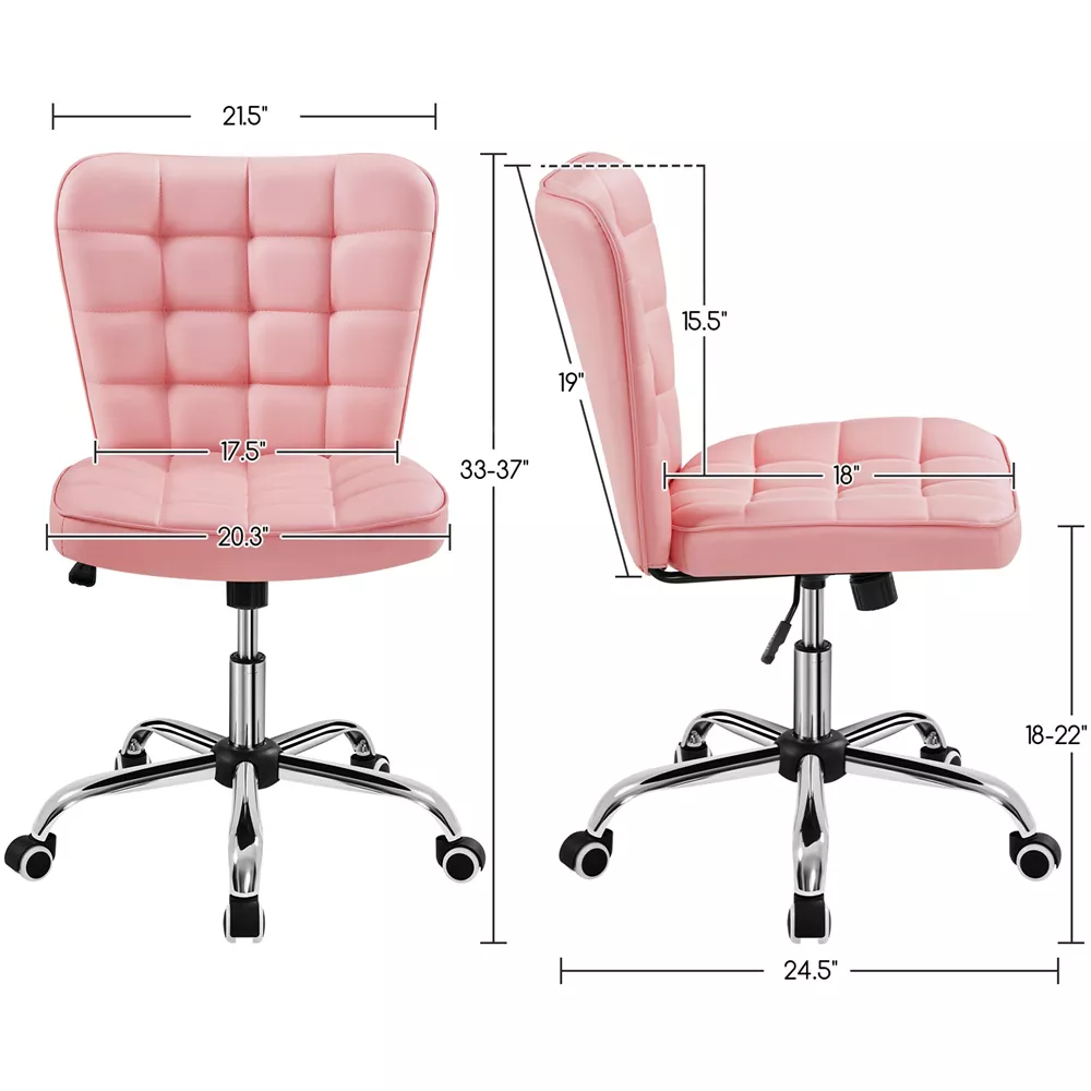 Modern Mid-back Office Chair Armless Desk Chair - Image 5