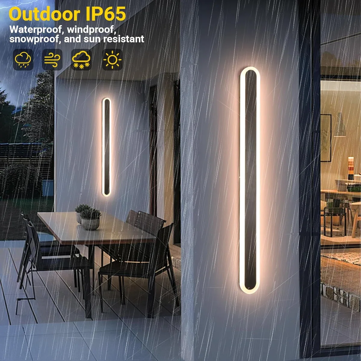 Modern Outdoor Wall Light Outdoor Sconces Black - Image 4
