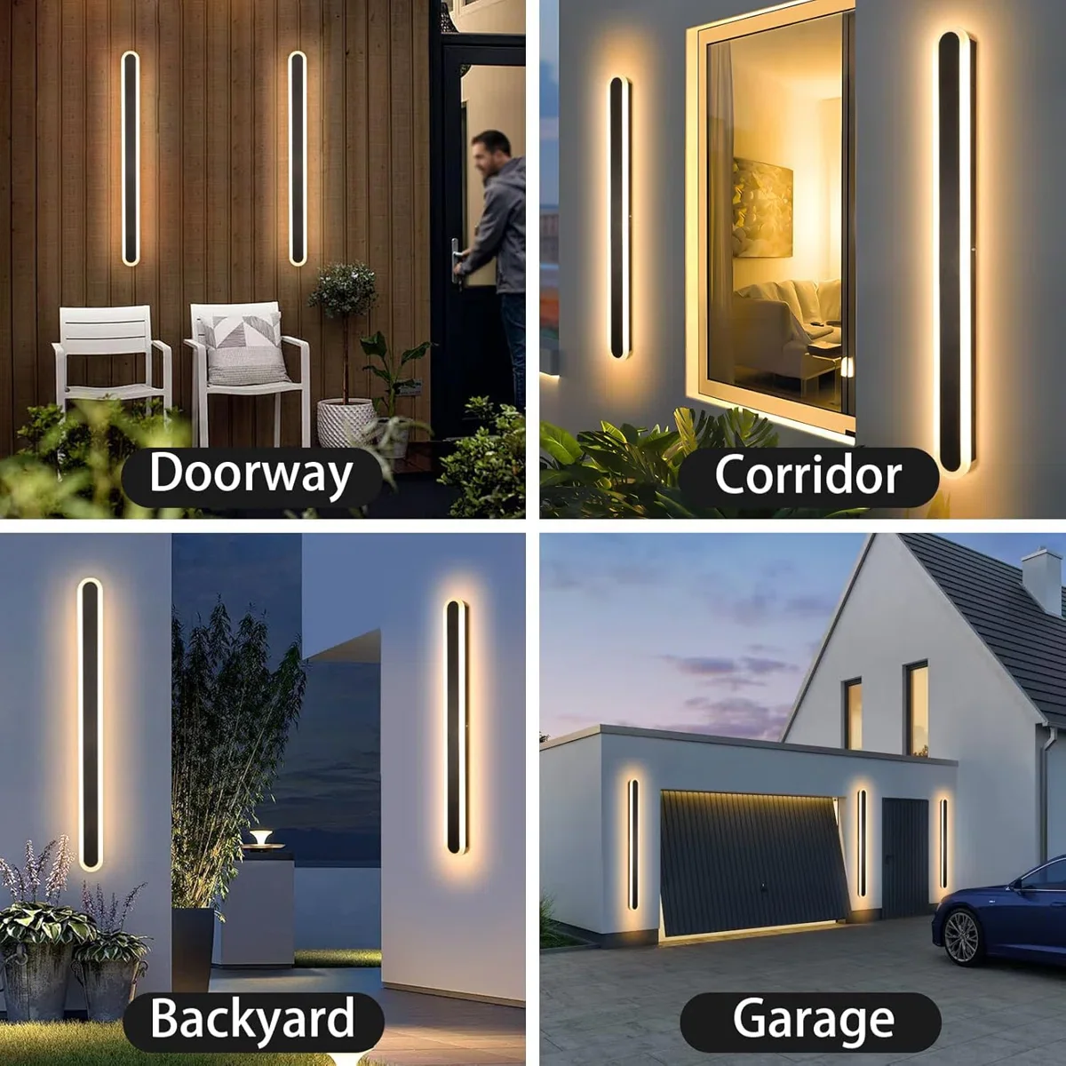 Modern Outdoor Wall Light Outdoor Sconces Black - Image 5