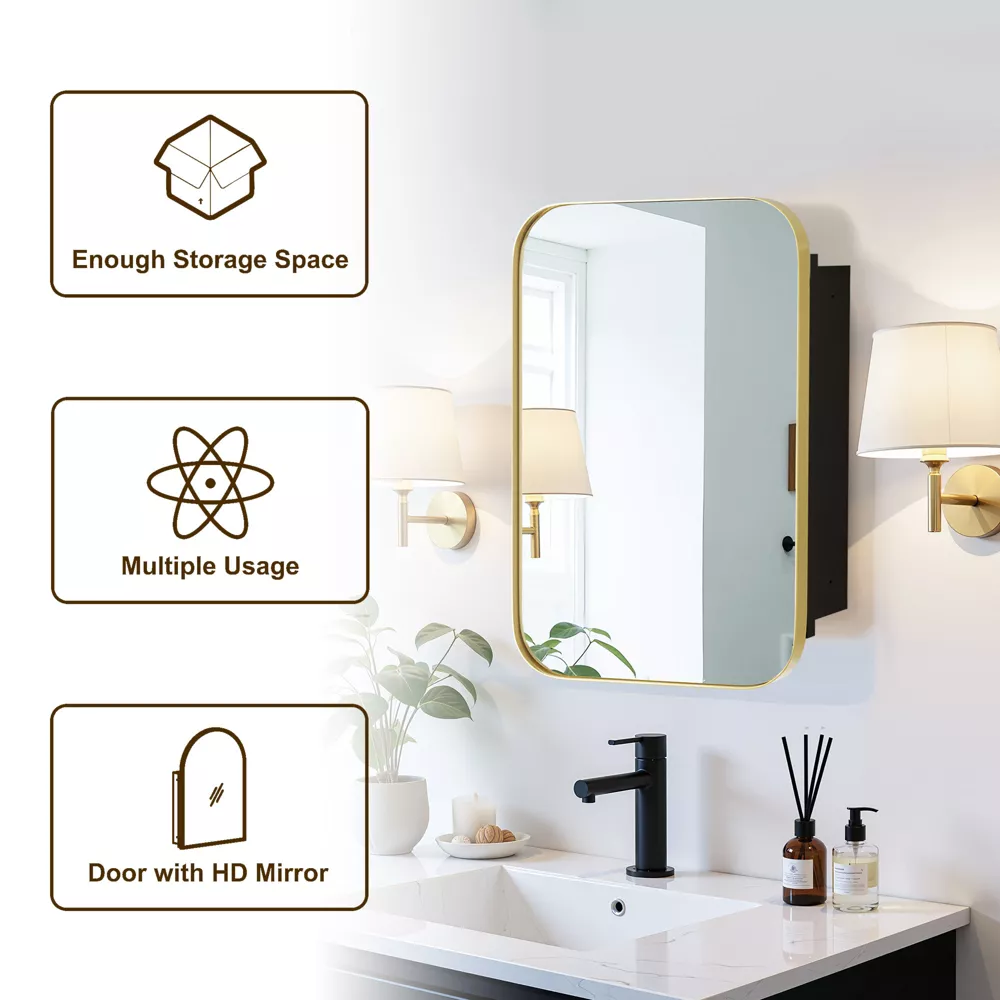 Modern Rectangular Bathroom Medicine Cabinets - Image 2
