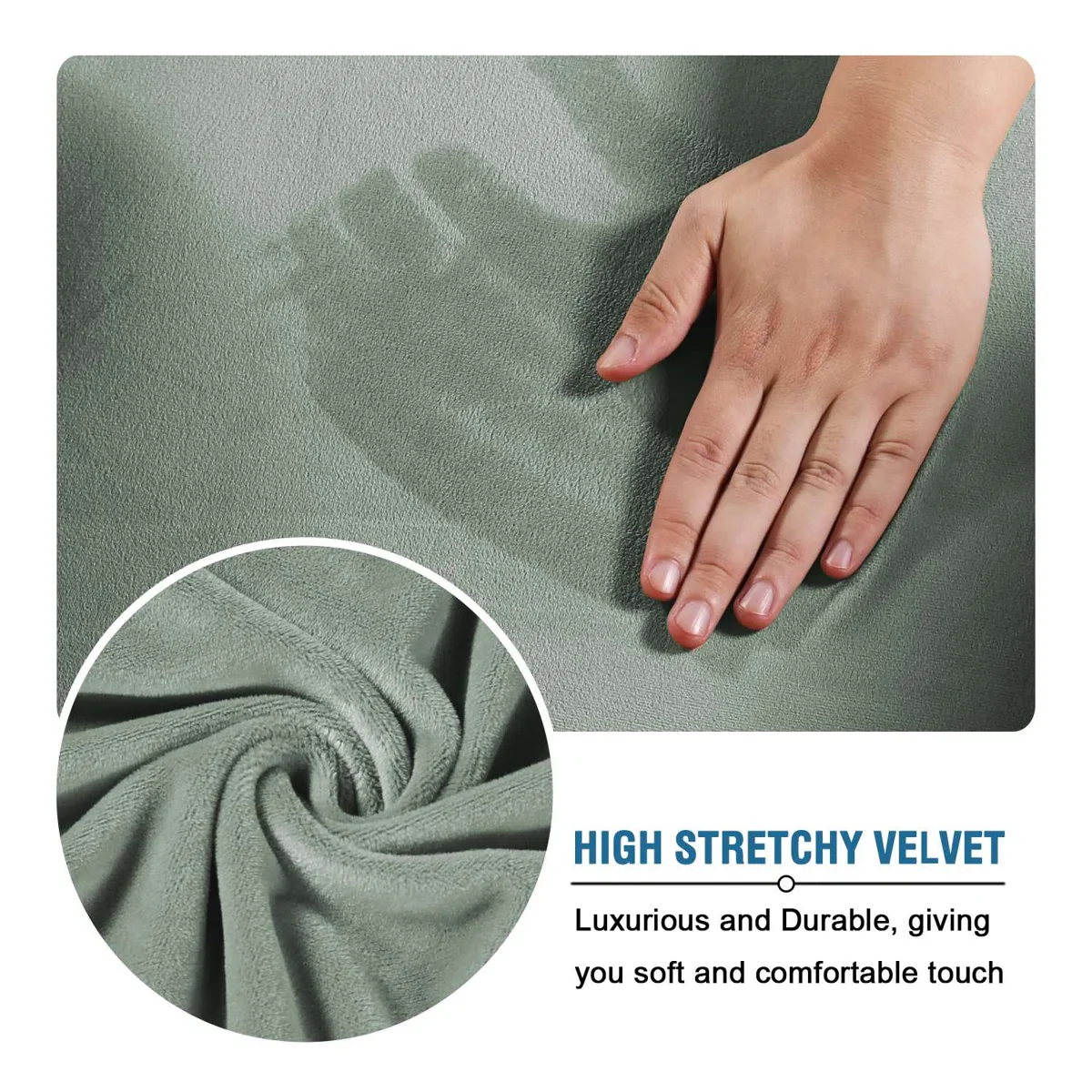 Modern Soft Velvet Plush 4 Piece High Stretch Sofa Slipcover - Image 5