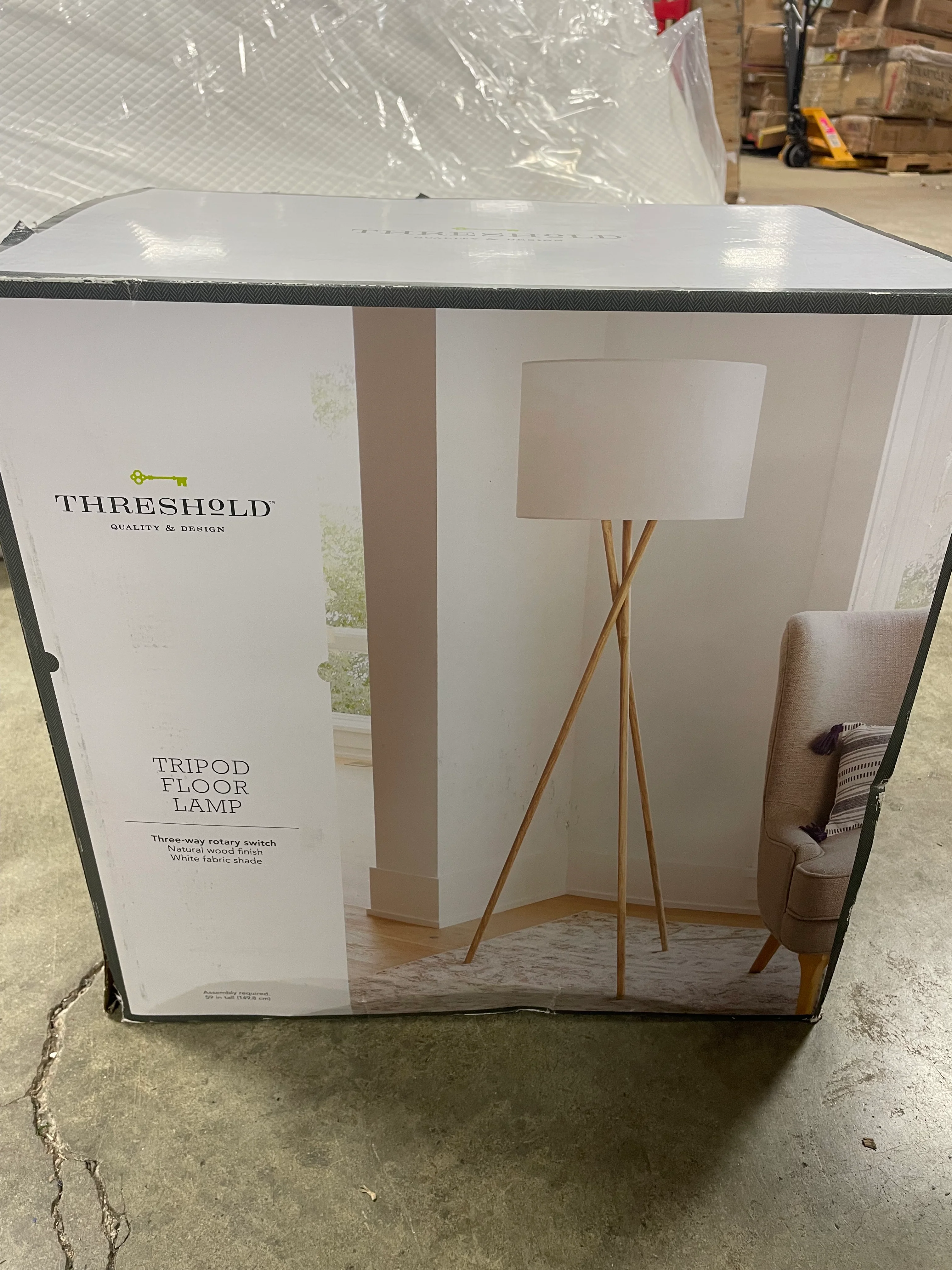 Modern Tripod Floor Lamp Natural - Image 4