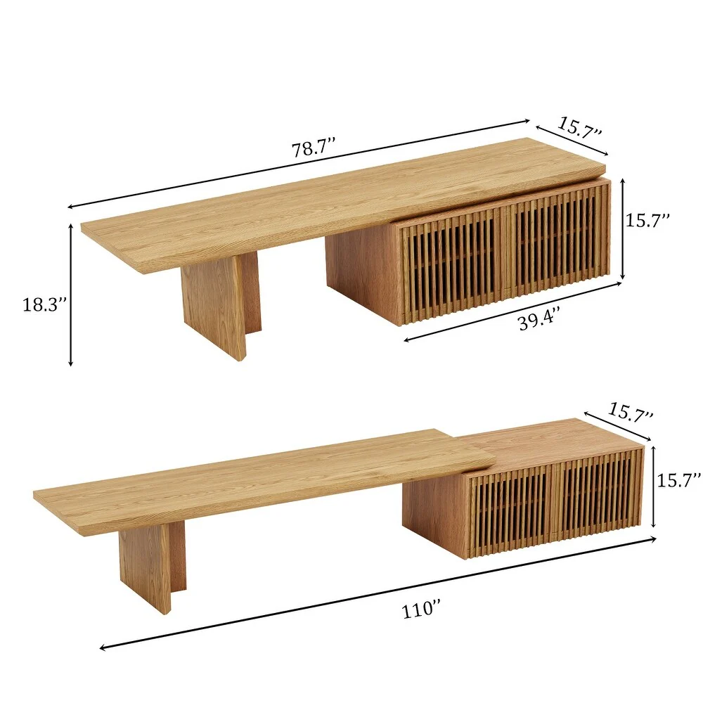 Modern TV Cabinet (Expandable Entertainment Center with Storage)