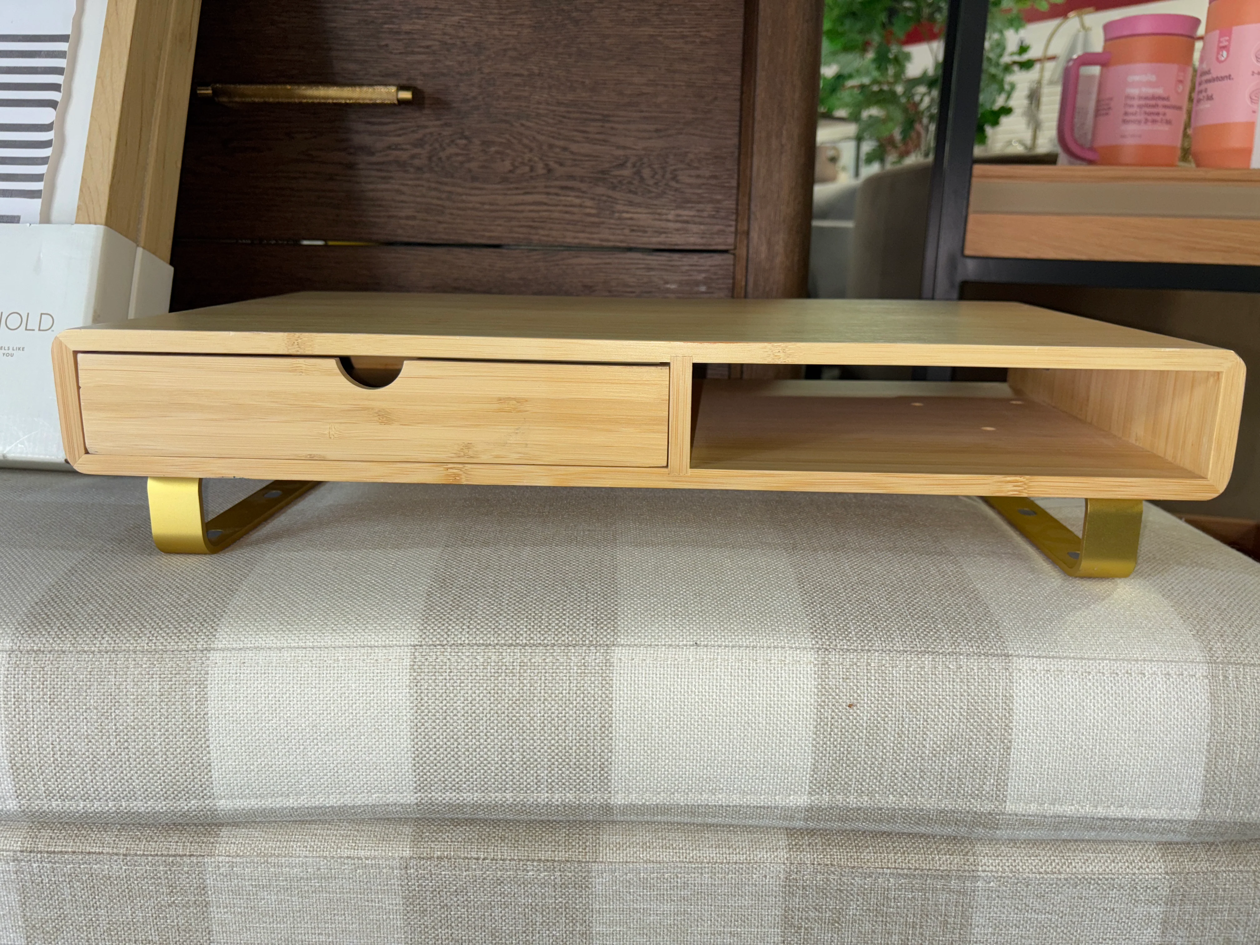 Monitor Riser with USB and Wireless Charging - Brown SHOWROOM ITEM - Image 2