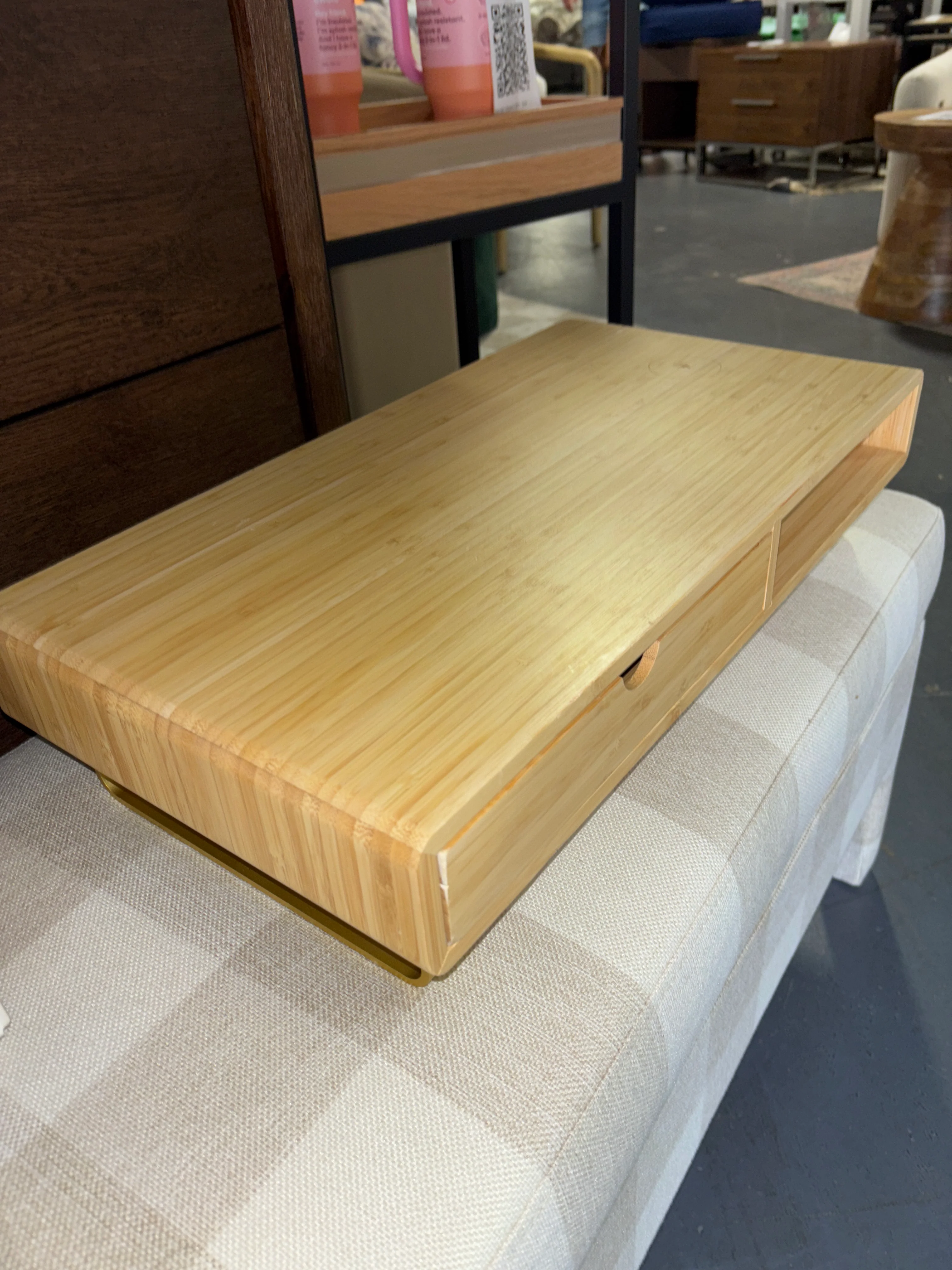 Monitor Riser with USB and Wireless Charging - Brown SHOWROOM ITEM - Image 3