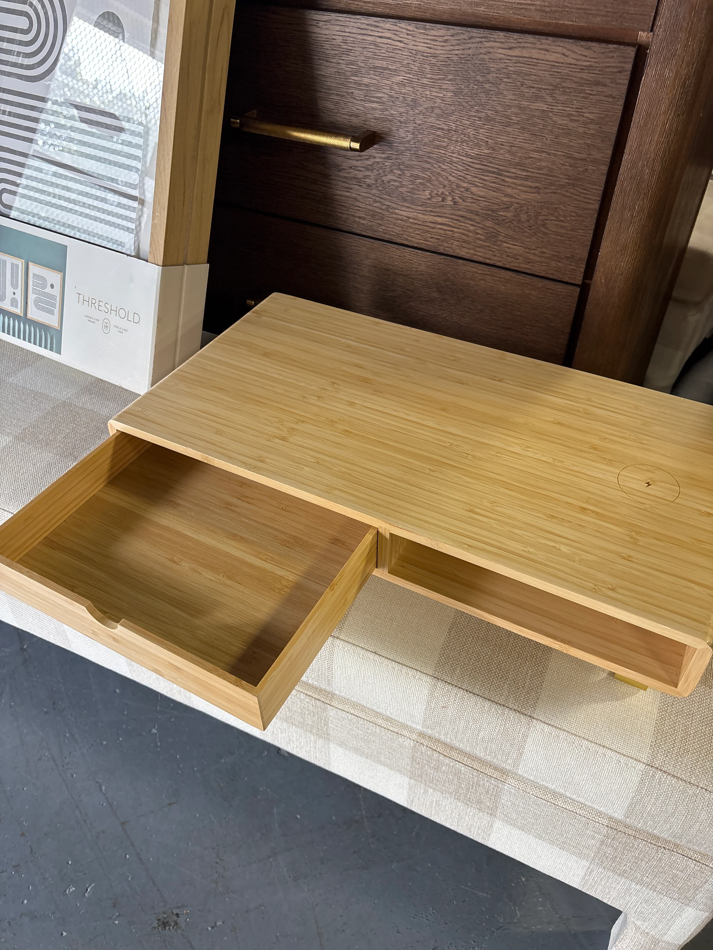 Monitor Riser with USB and Wireless Charging - Brown SHOWROOM ITEM - Image 5