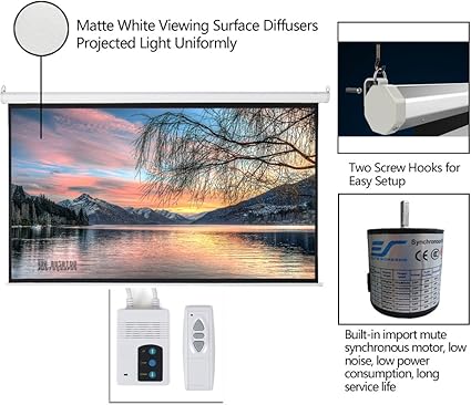 Motorized Projector Screen with Remote Control - Image 3