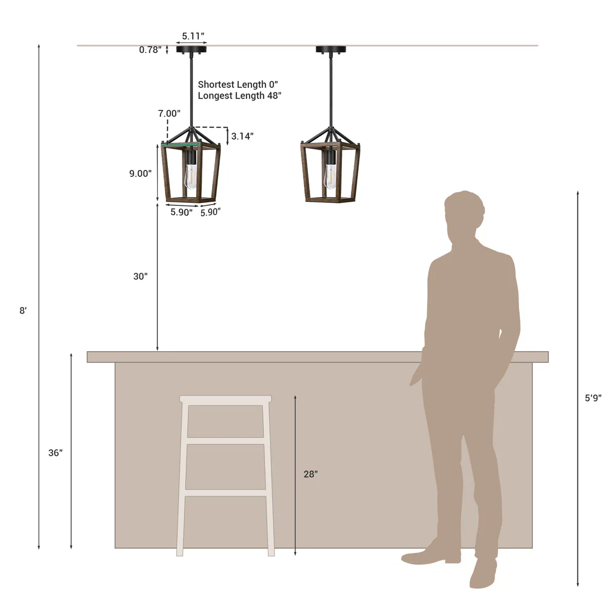 Mulrooney 1 - Light Lantern Geometric Pendant - Image 2