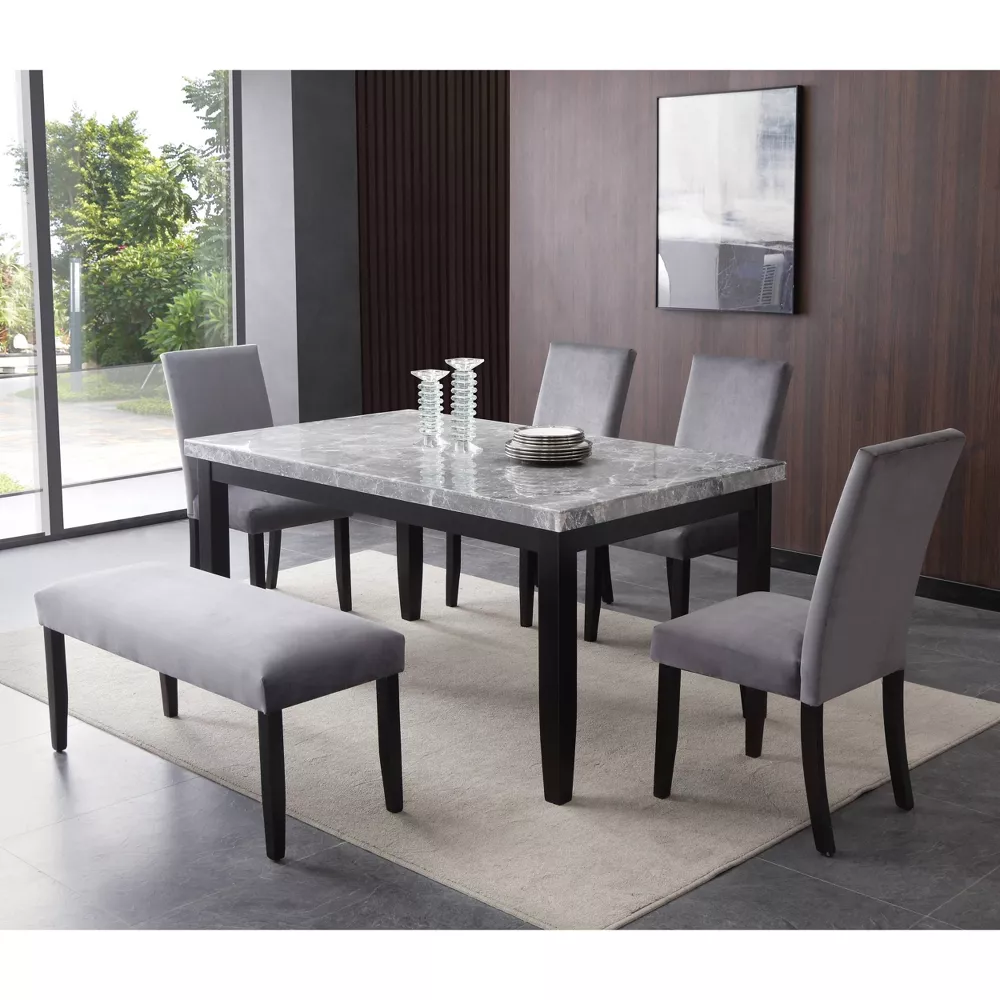 Napoli Velvet Side Chair Gray - Image 2