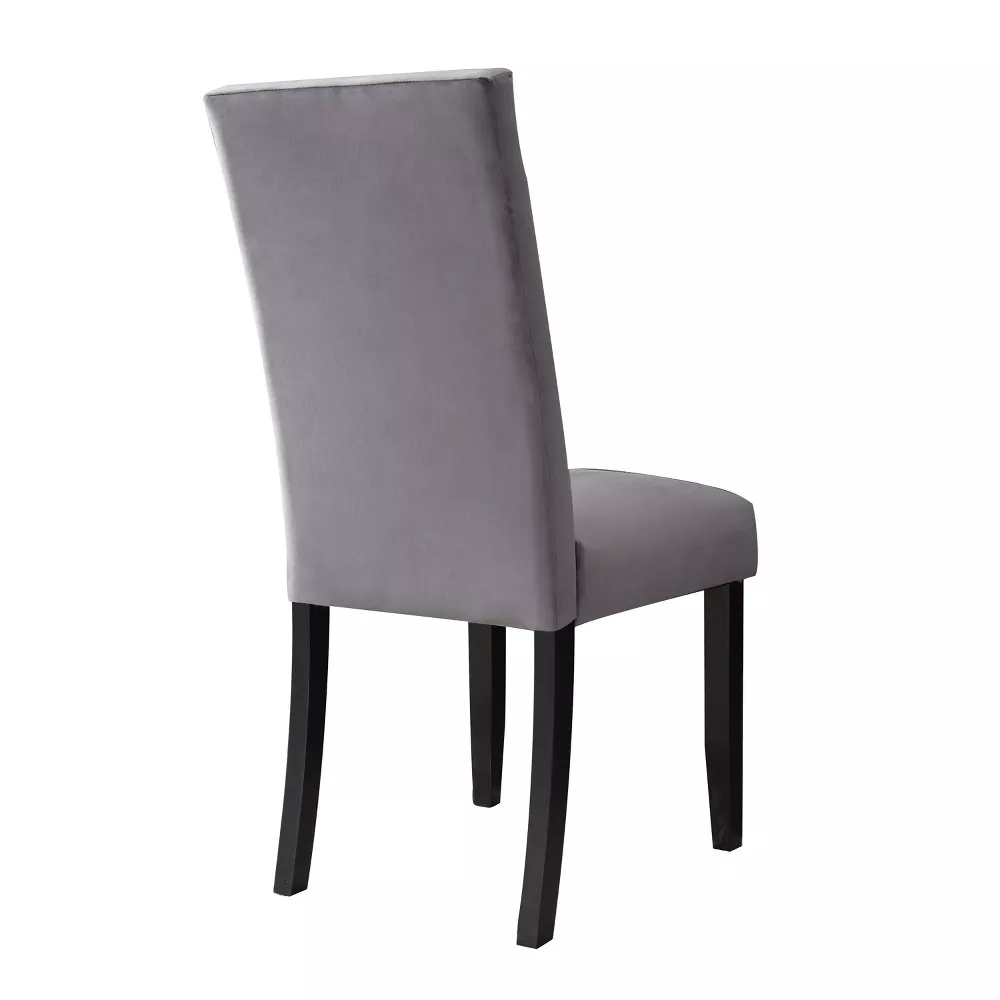 Napoli Velvet Side Chair Gray - Image 3